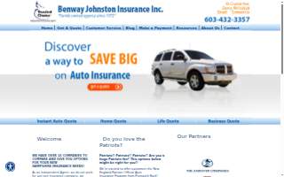 Benway Johnston Insurance Agency website