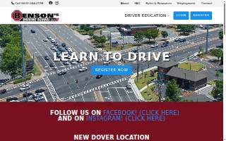 Benson's Driving School website