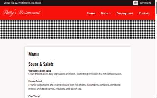 Patty B's Italian Restaurant website