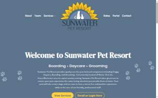 Sunwater Pet Resort website