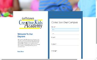 Goffstown Creative Kids Academy website