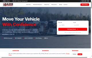 Baier Transport LLC - Auto Transport website