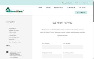 Home and Planet Cleaning website