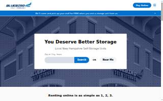 Bluebird Self Storage - Hudson website