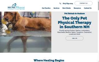 NH Pet Physical Rehabilitation Center website