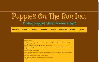 Puppies On The Run Inc website