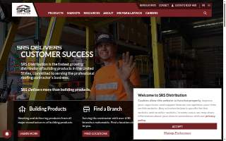 SRS Building Products of Hudson website