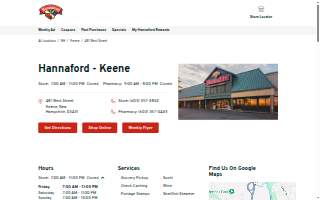 Hannaford Pharmacy website