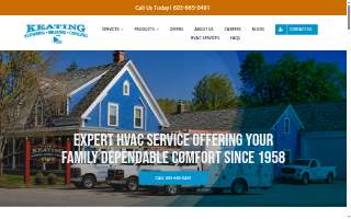 Keating Plumbing & Heating website