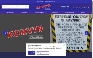Korvin Appliance, Inc website