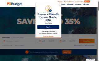Budget Truck Rental of Palm Harbor website