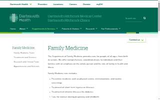 Dartmouth Hitchcock Clinics Manchester | Family Medicine website