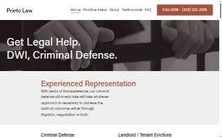 PrietoLaw of Bedford website
