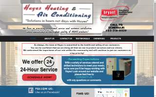 Hayes Heating & Air Conditioning, LLC website