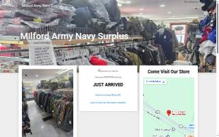 Milford Army Navy Surplus website