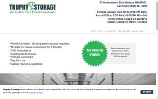 Trophy Storage website