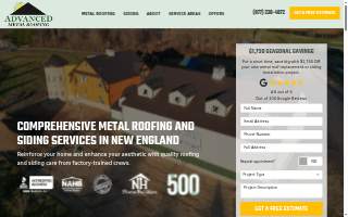 Advanced Metal Roofing website