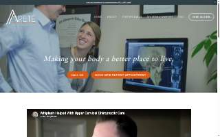 Arete Chiropractic website