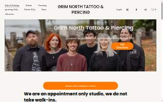Grim North Tattoo and Piercing website