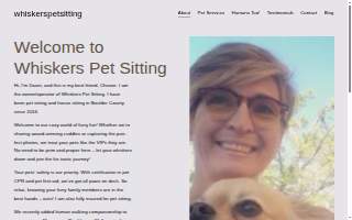 Whiskers Pet Sitting Services website