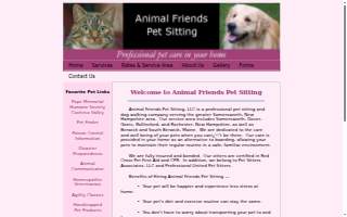 Animal Friends Pet Sitting website