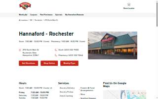 Hannaford Pharmacy website