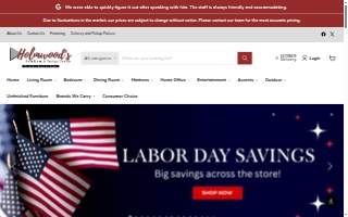 Holmwood's Furniture and Design Center website