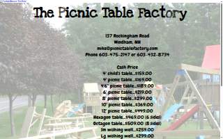 The Picnic Table Factory website