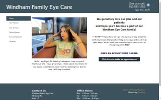 Windham Family Eye Care PLLC website