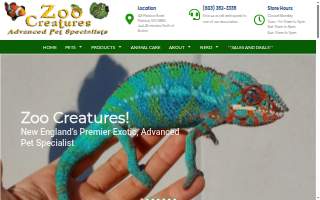 Zoo Creatures Pet Store website