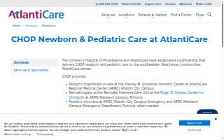 CHOP Pediatric Care at AtlantiCare website