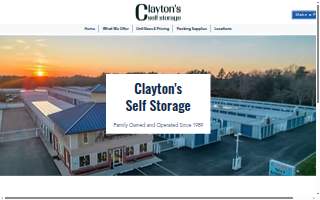 Clayton's Self Storage website