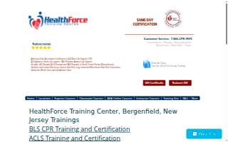 Healthforce CPR BLS ACLS PALS AHA Training Center Bergenfield, New Jersey website