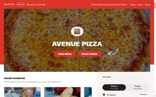 Avenue Pizza website