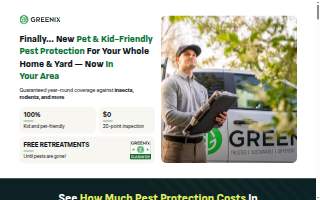 Greenix Pest Control of Burlington website