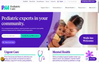 PM Pediatric Urgent Care website