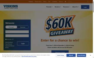 Visions Federal Credit Union of Cliffside Park website