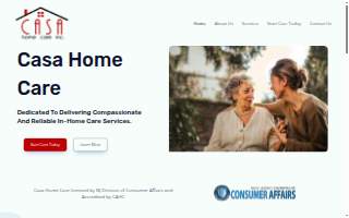 Casa Home Care Inc website