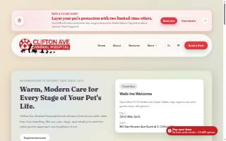 Clifton Ave Animal Hospital website