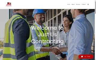 Just Us Contracting website