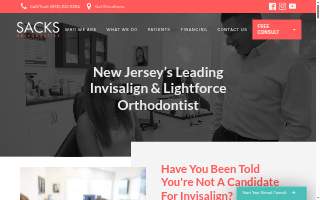 Sacks Orthodontics of Clifton website