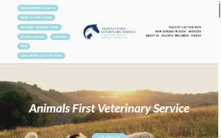 Animals First + Veterinary Hospital & Urgent Care website
