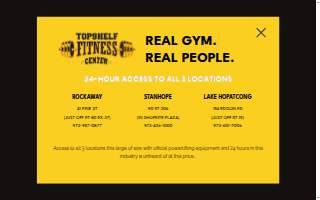 Topshelf Fitness Center & Supplement Store website