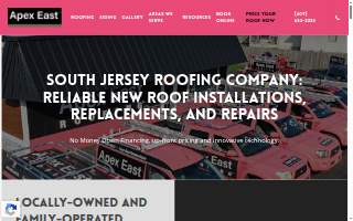 Apex East Roofing of Egg Harbor website