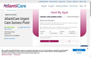 AtlantiCare Urgent Care Somers Point of Egg Harbor website