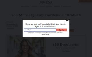 Cohen's Fashion Optical of Elizabeth website