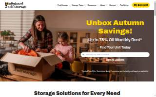 Safeguard Self Storage website