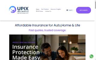 Upix Insurance website