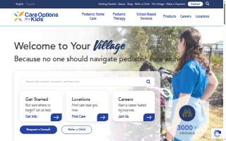 Care Options for Kids website