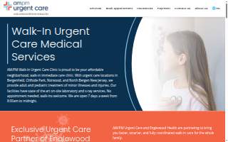 AM/PM Urgent Care with Englewood Health at Bergenfield website